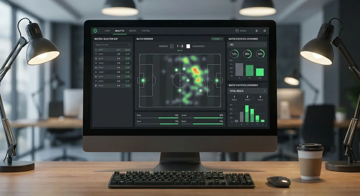 Ecrã com visão geral de mercados de futebol e boletim digital