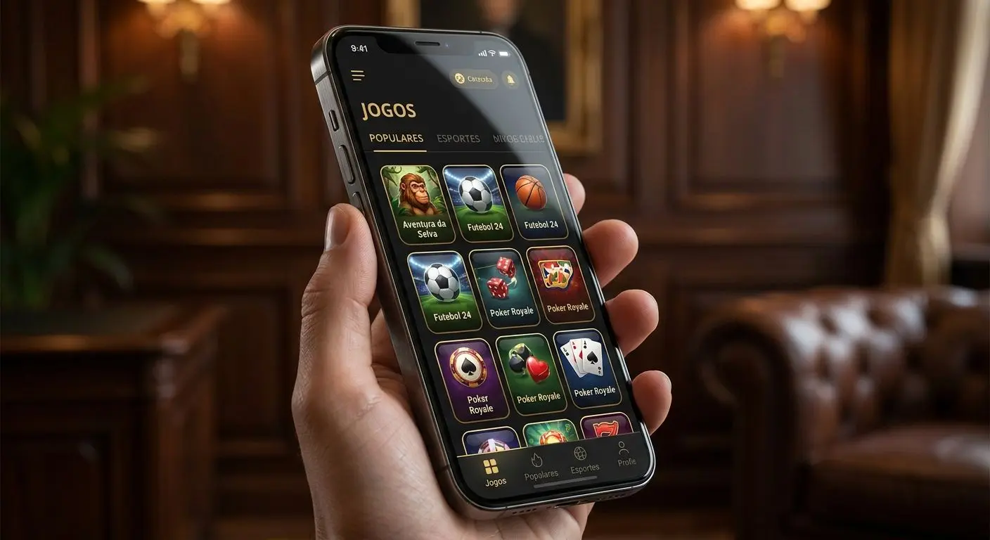 Lobby da Solverde Casino App num smartphone