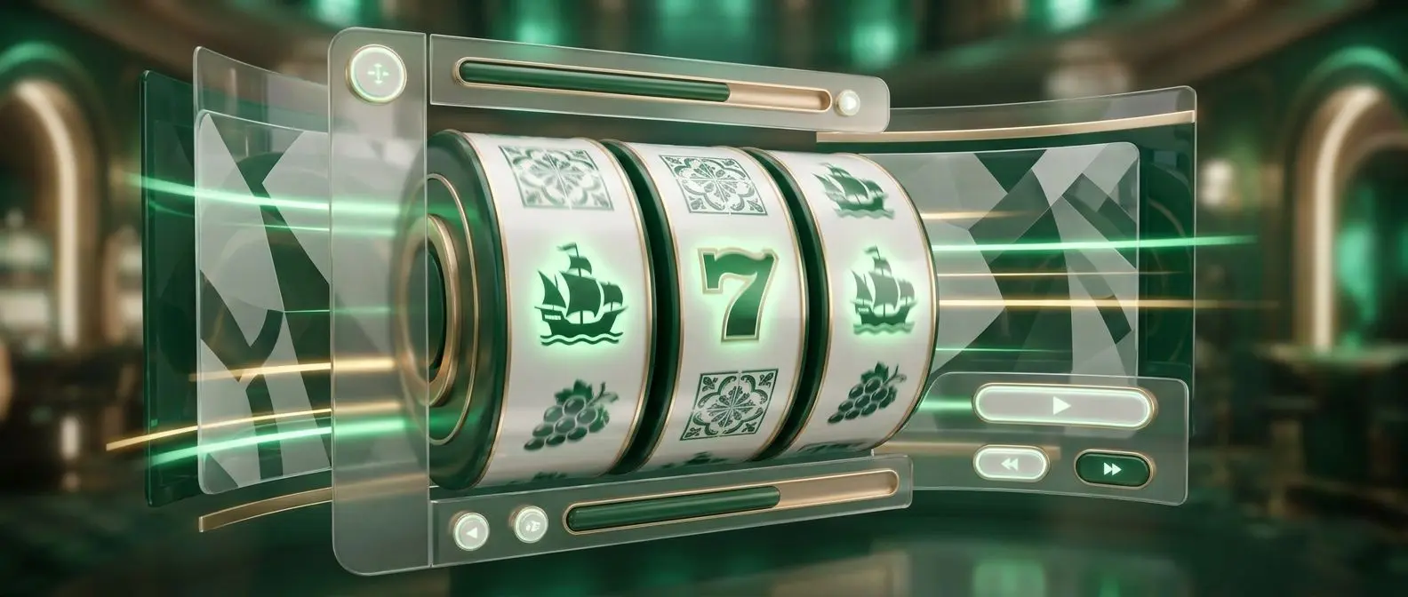 Banner visual sobre free spins Solverde com rolos em movimento e tons verde e branco
