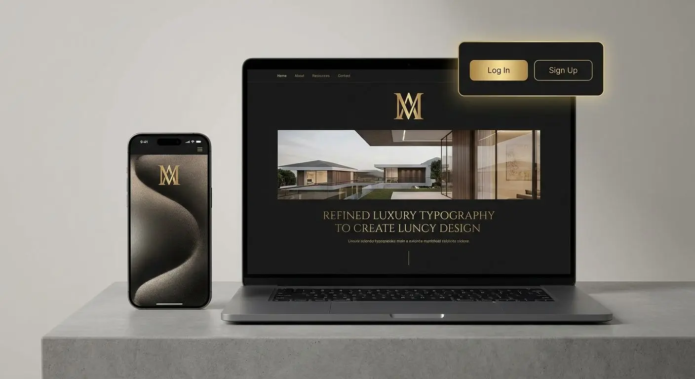 Mockup da página inicial com destaque para a área de login