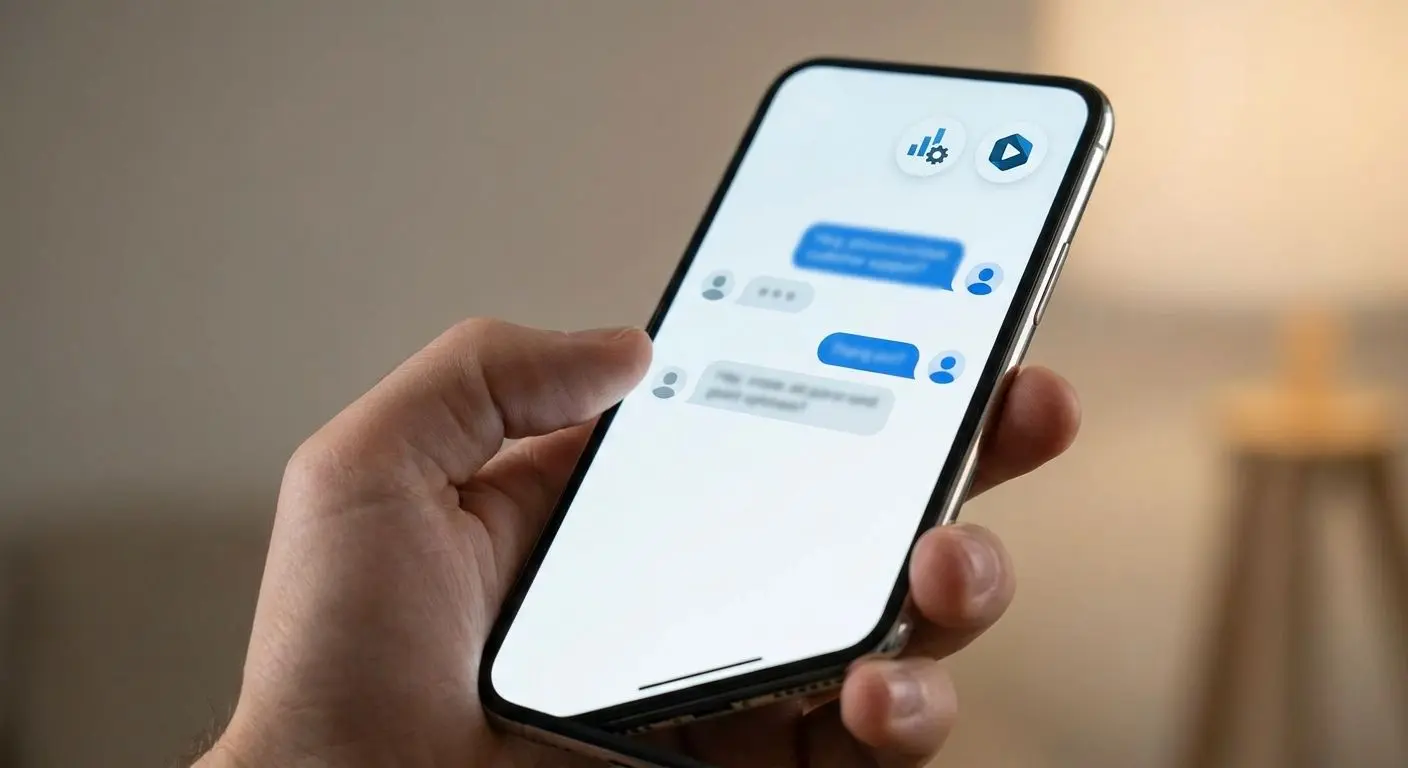 Chat de apoio ao cliente num smartphone